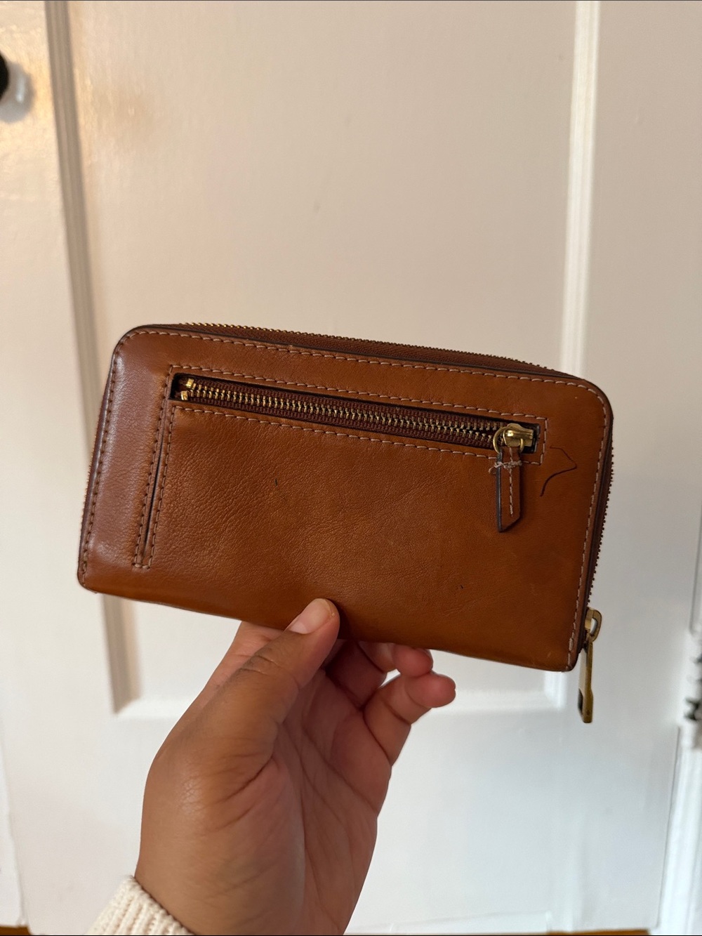 Fossil Tan Leather Zip-Around Wallet - Picture 2 of 10